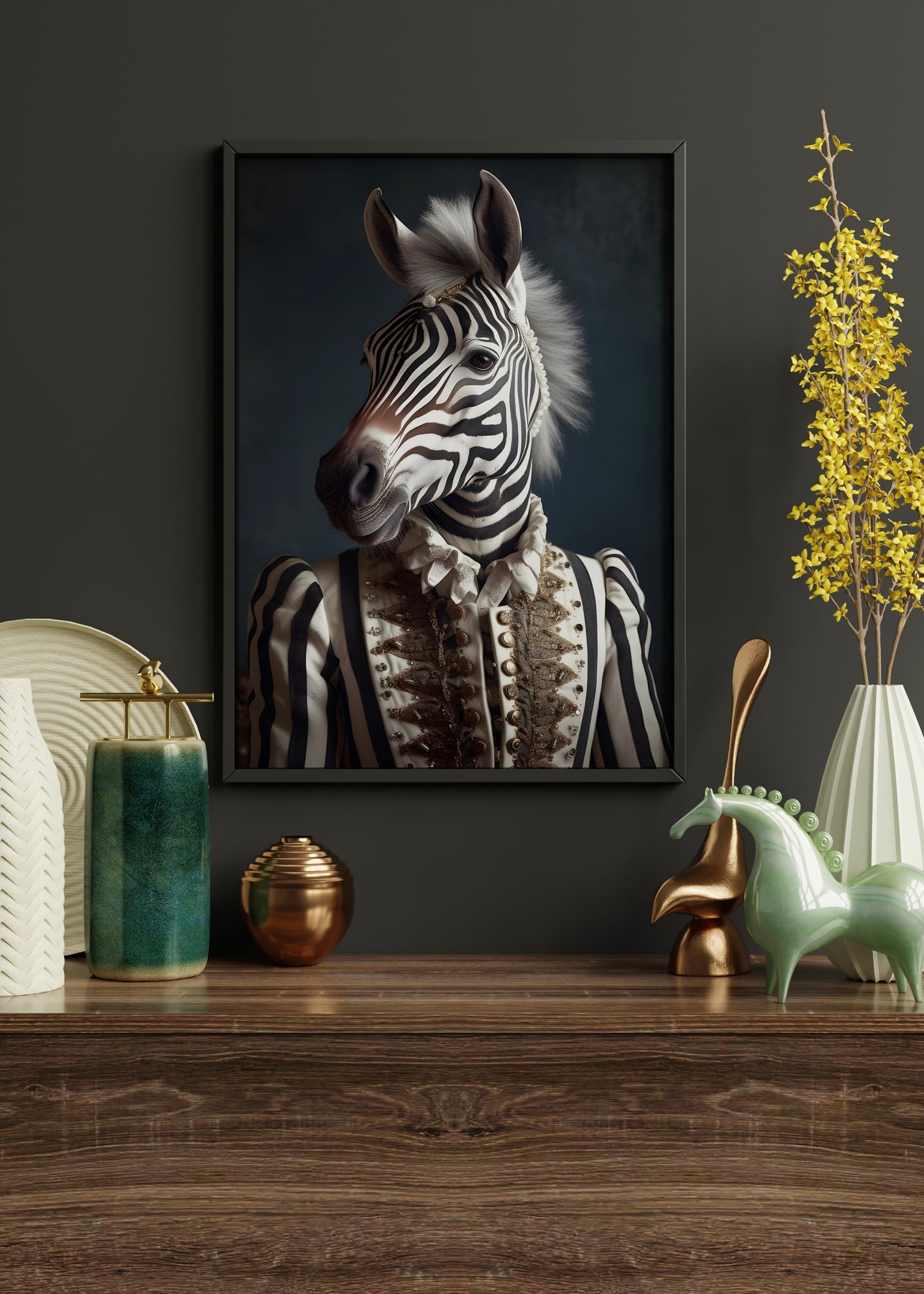 Fabulous Zebra Portrait | Altered Vintage Zebra Portrait Wall Art