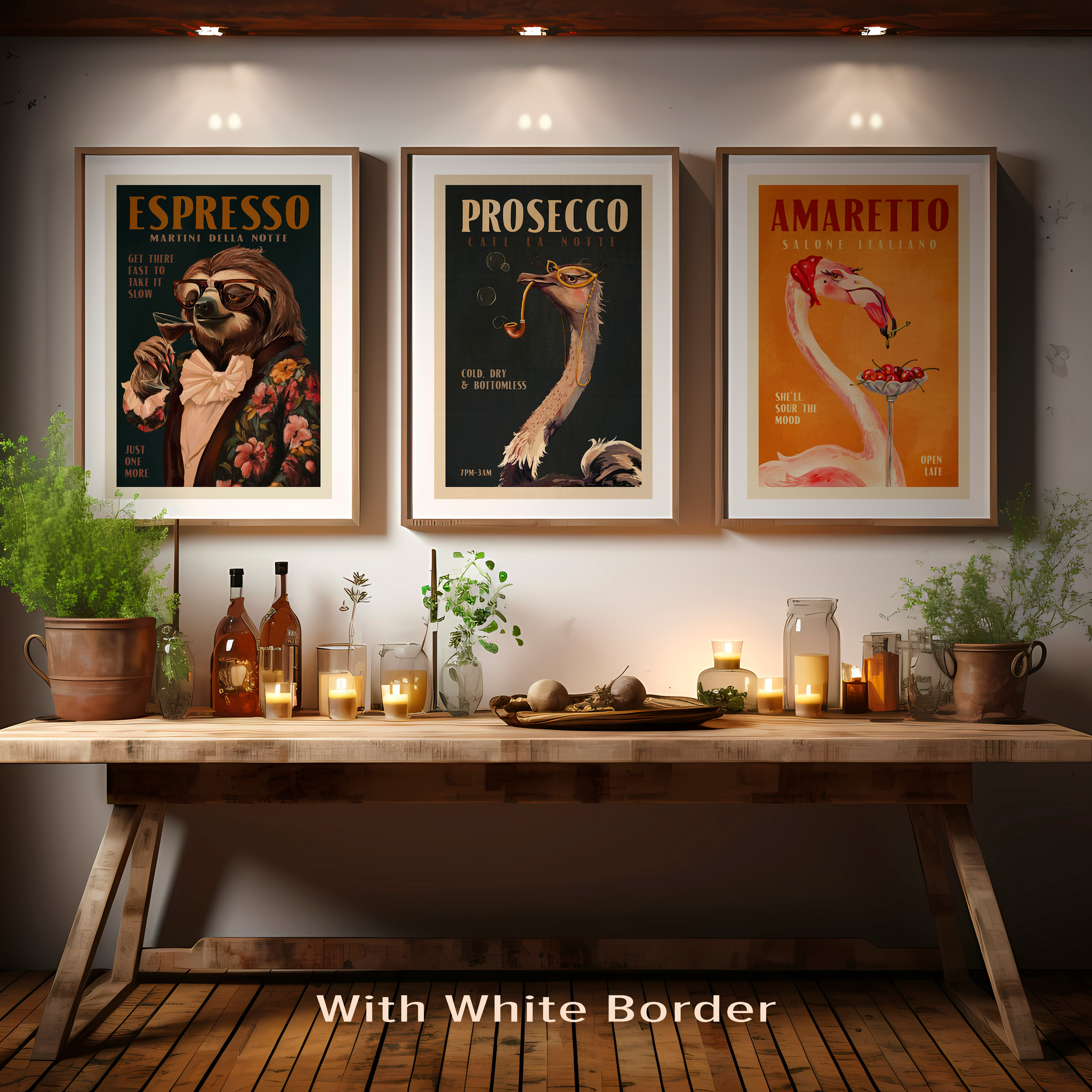 The Tipsy Menagerie | Gallery Wall Set of 3 Prints