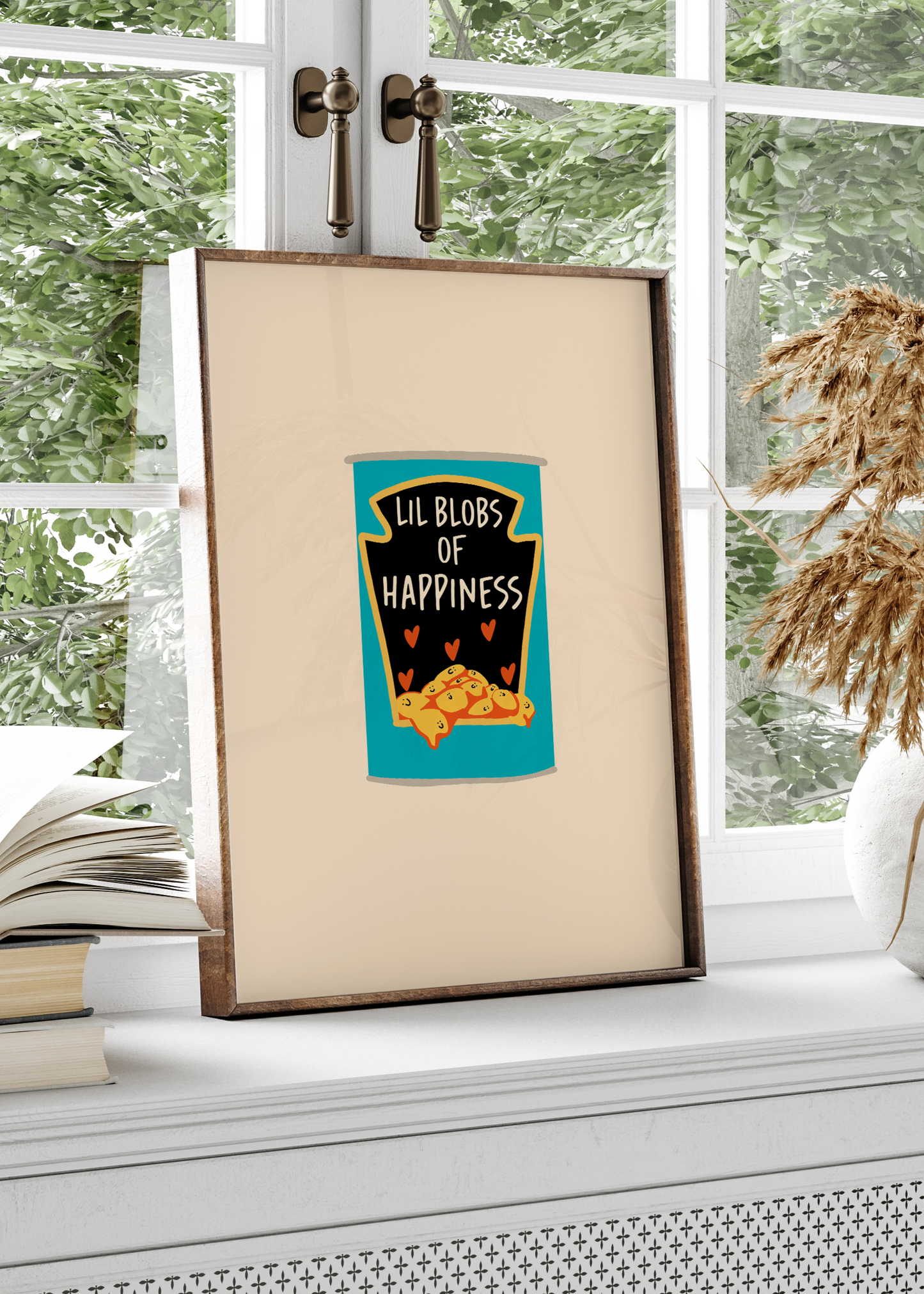 Lil Blobs Of Happiness Print | Kitchen Wall Art | By Pink Giraffe Print Co