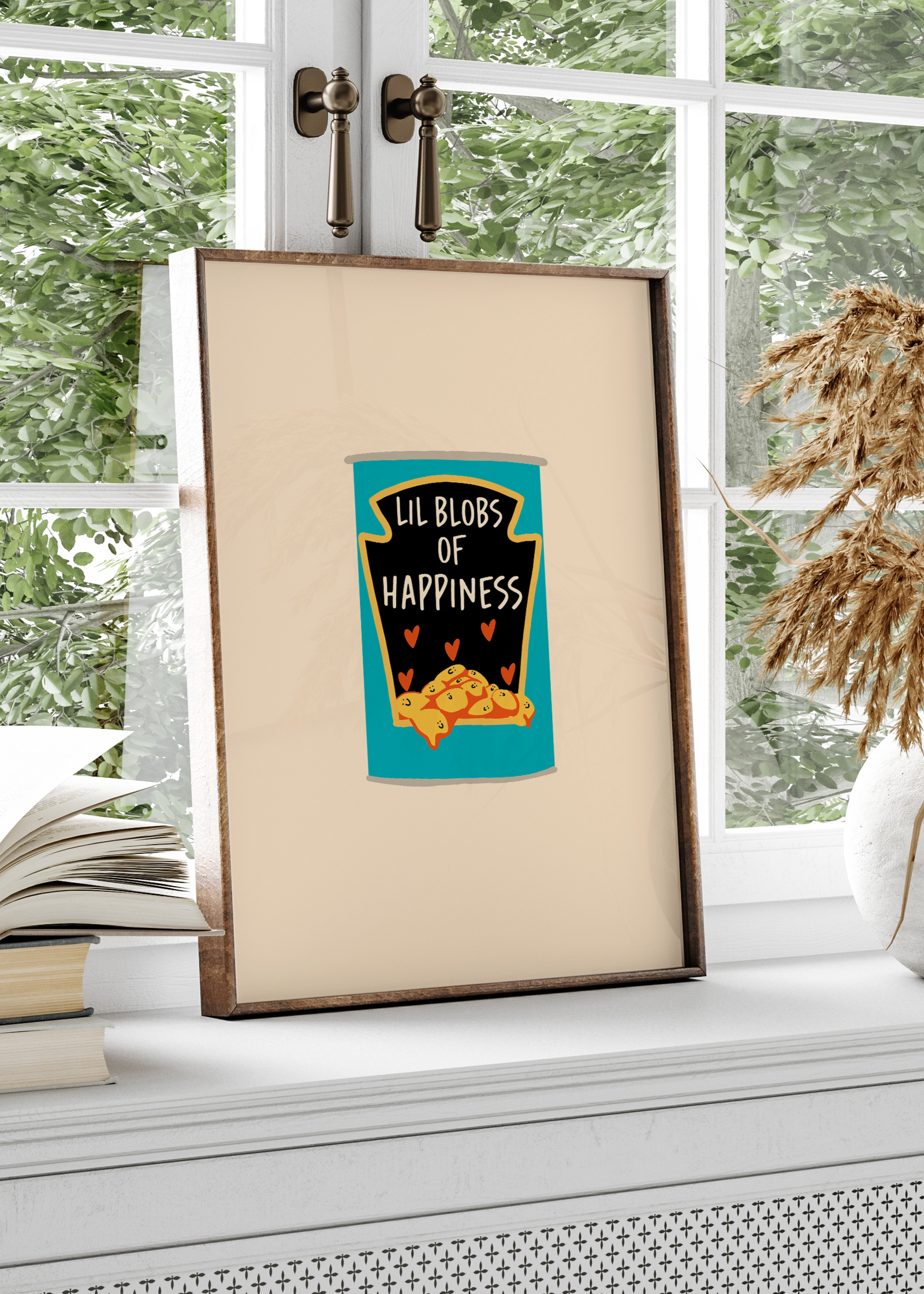 Lil Blobs Of Happiness Print | Kitchen Wall Art | By Pink Giraffe Print Co
