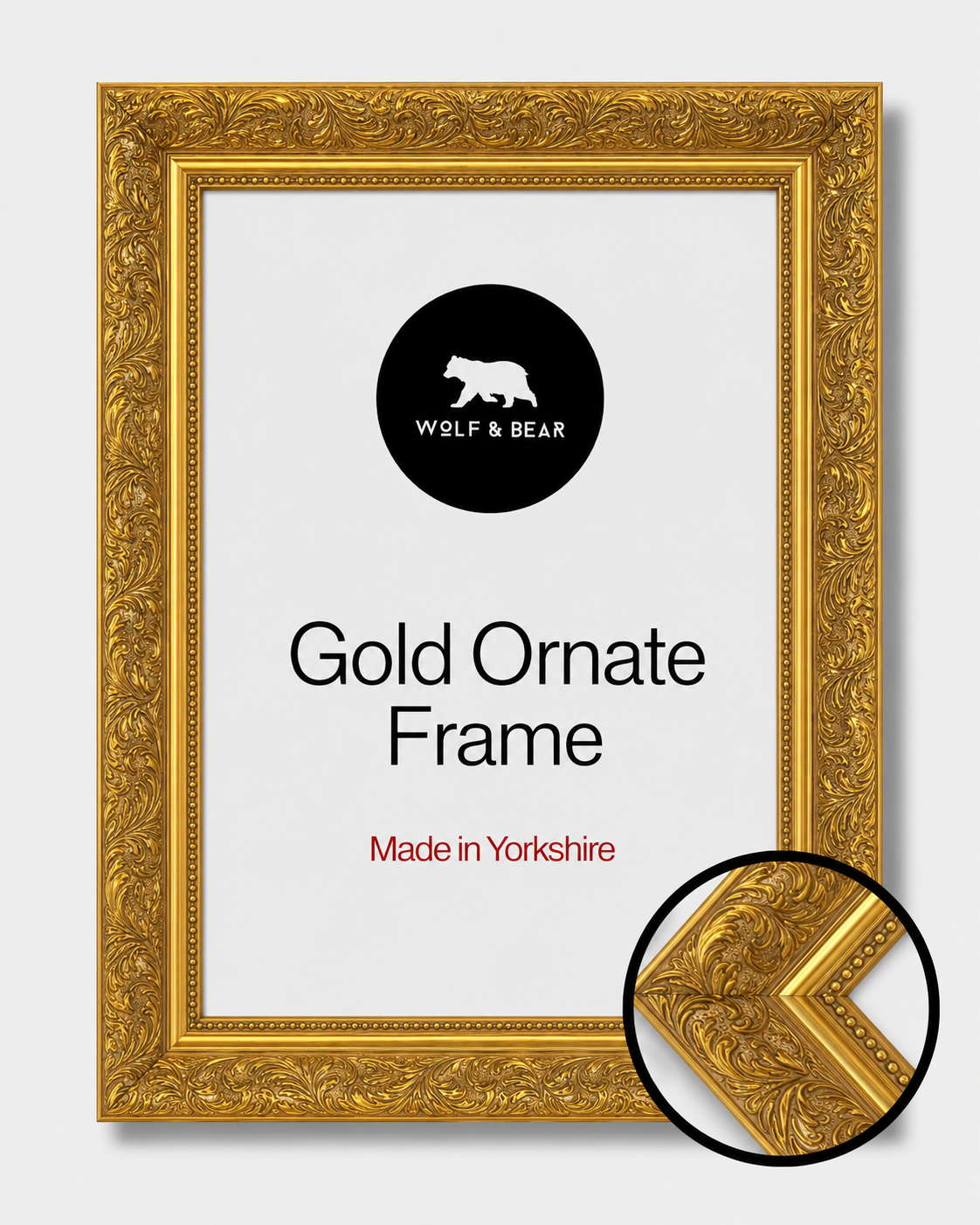 Ornate Gold Frame LUX Wood Collection