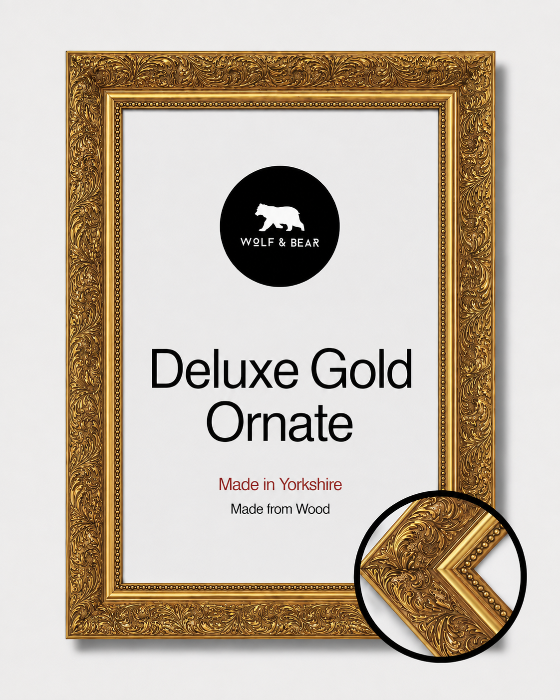 Deluxe Ornate Gold Frame Wood Collection