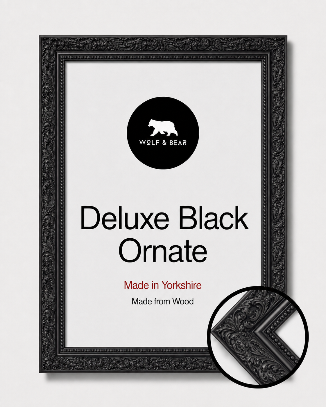Deluxe Ornate Black Frame Wood Collection