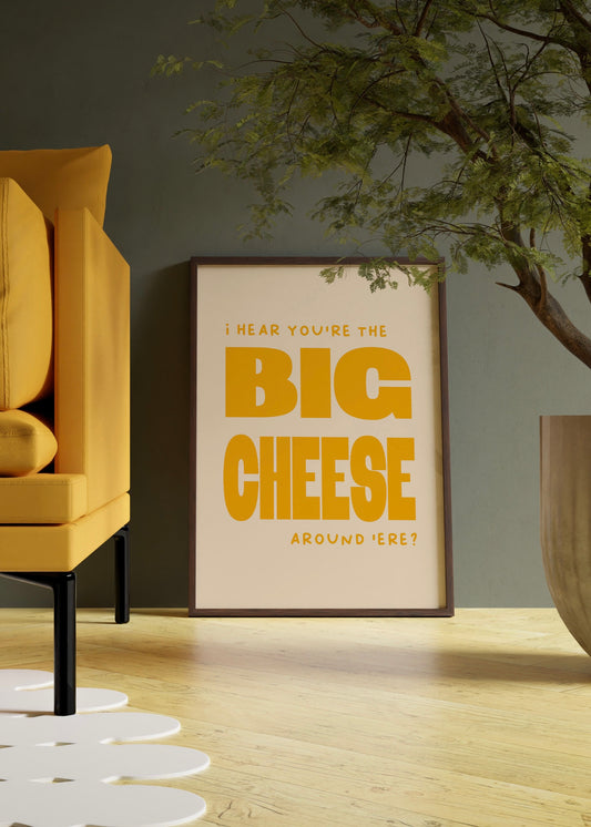 Big Cheese Kitchen Quote Print | Optional Colours | By Pink Giraffe Print Co