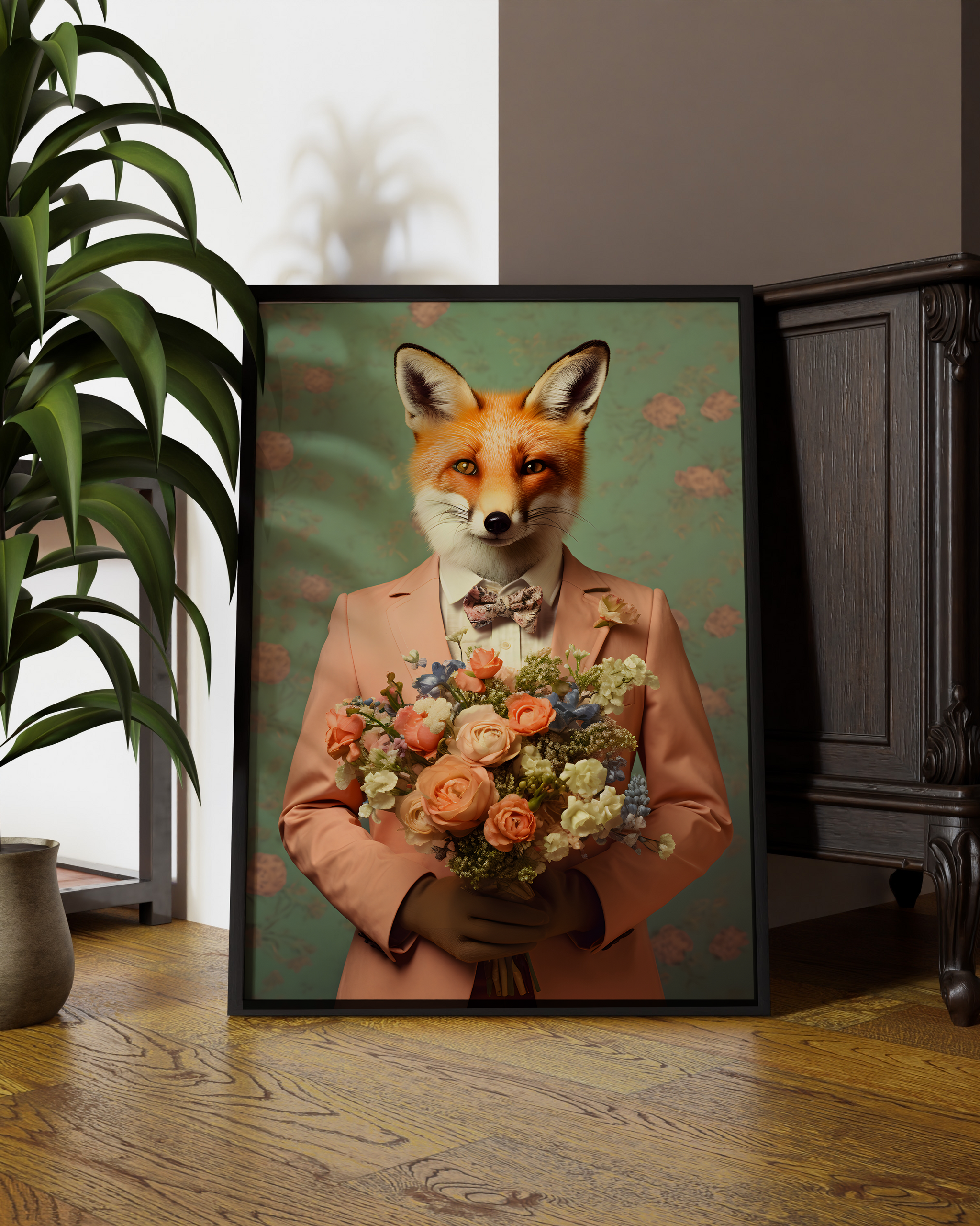 Floral Mr Fox | Altered Portrait Wall Art