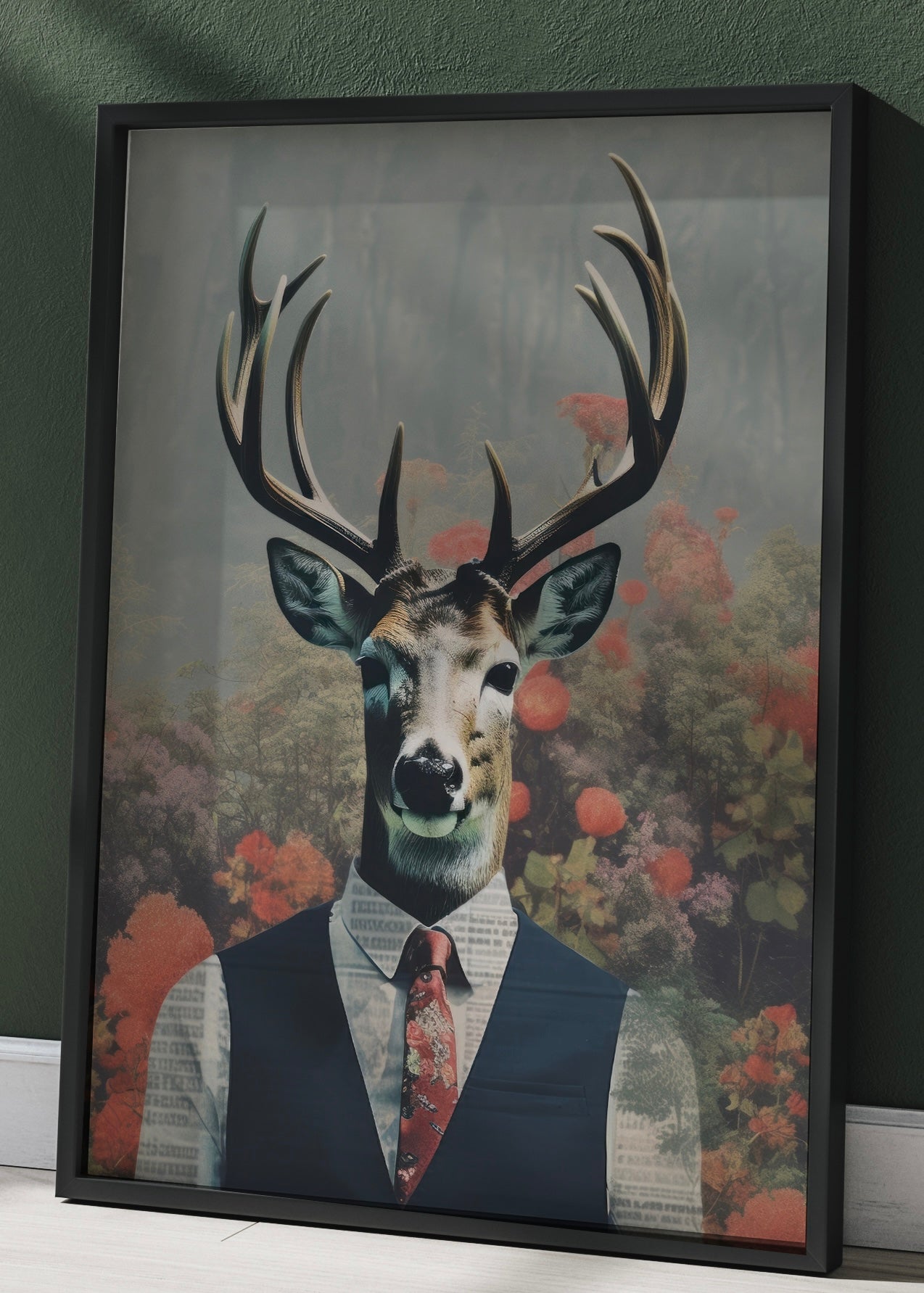 Vintage Stag | Renaissance Stag Art | Altered Animal Portrait Wall Art