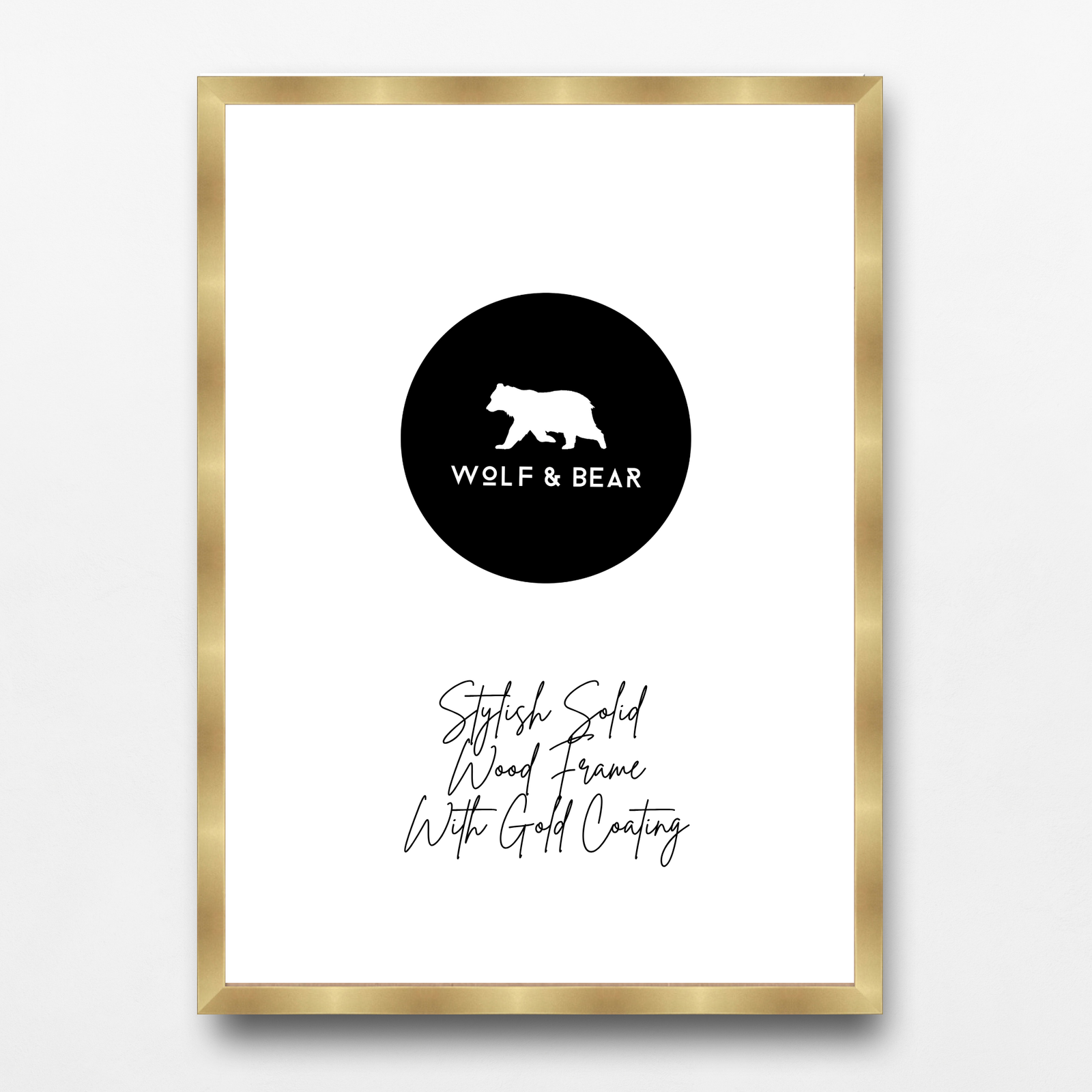 Solid Wood Gold Coated Matt Frame