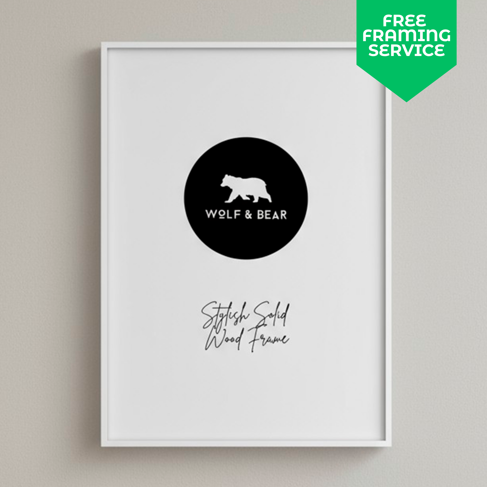 Solid Wood White Frame