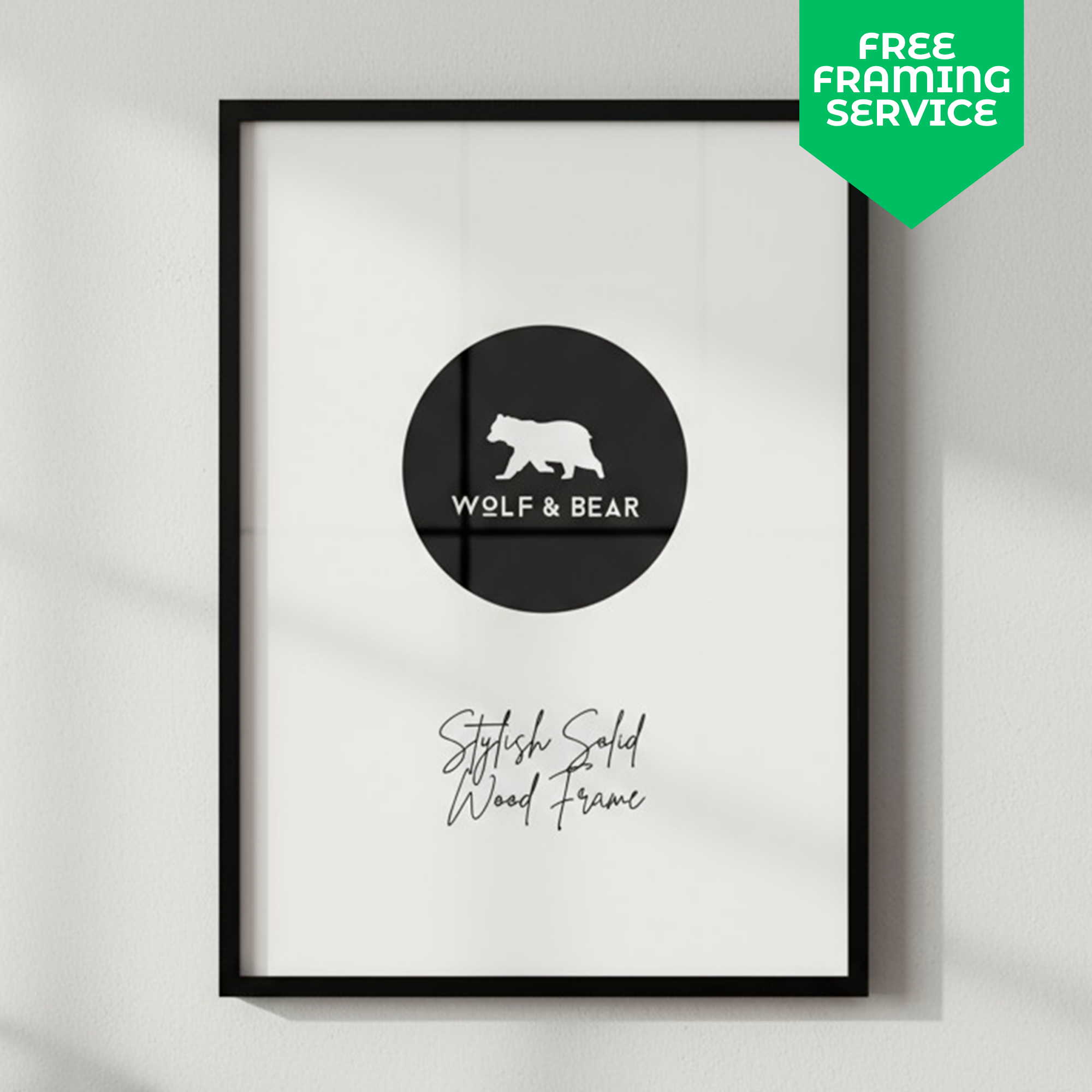 Solid Wood Smooth Black Frame
