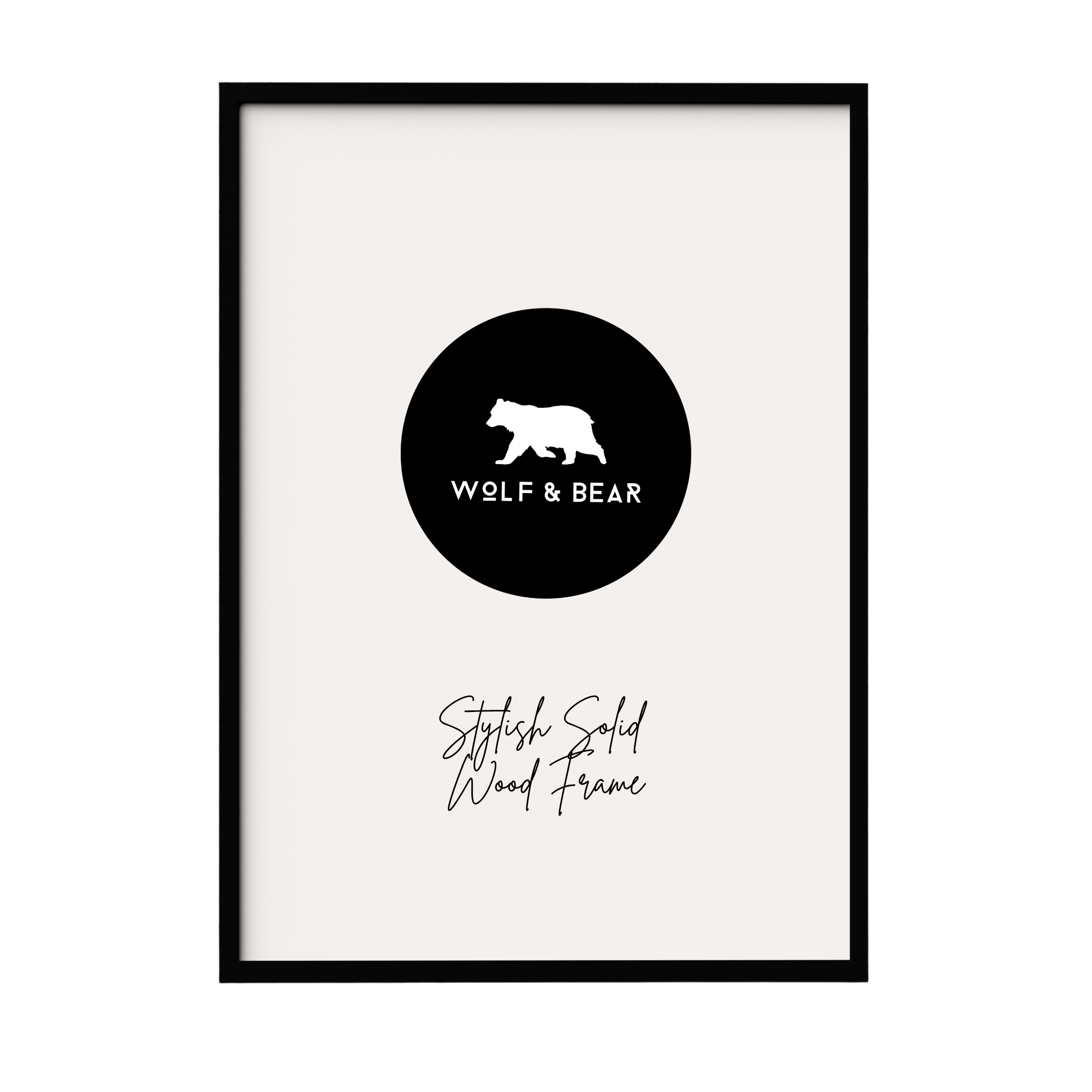 Solid Wood Smooth Black Frame