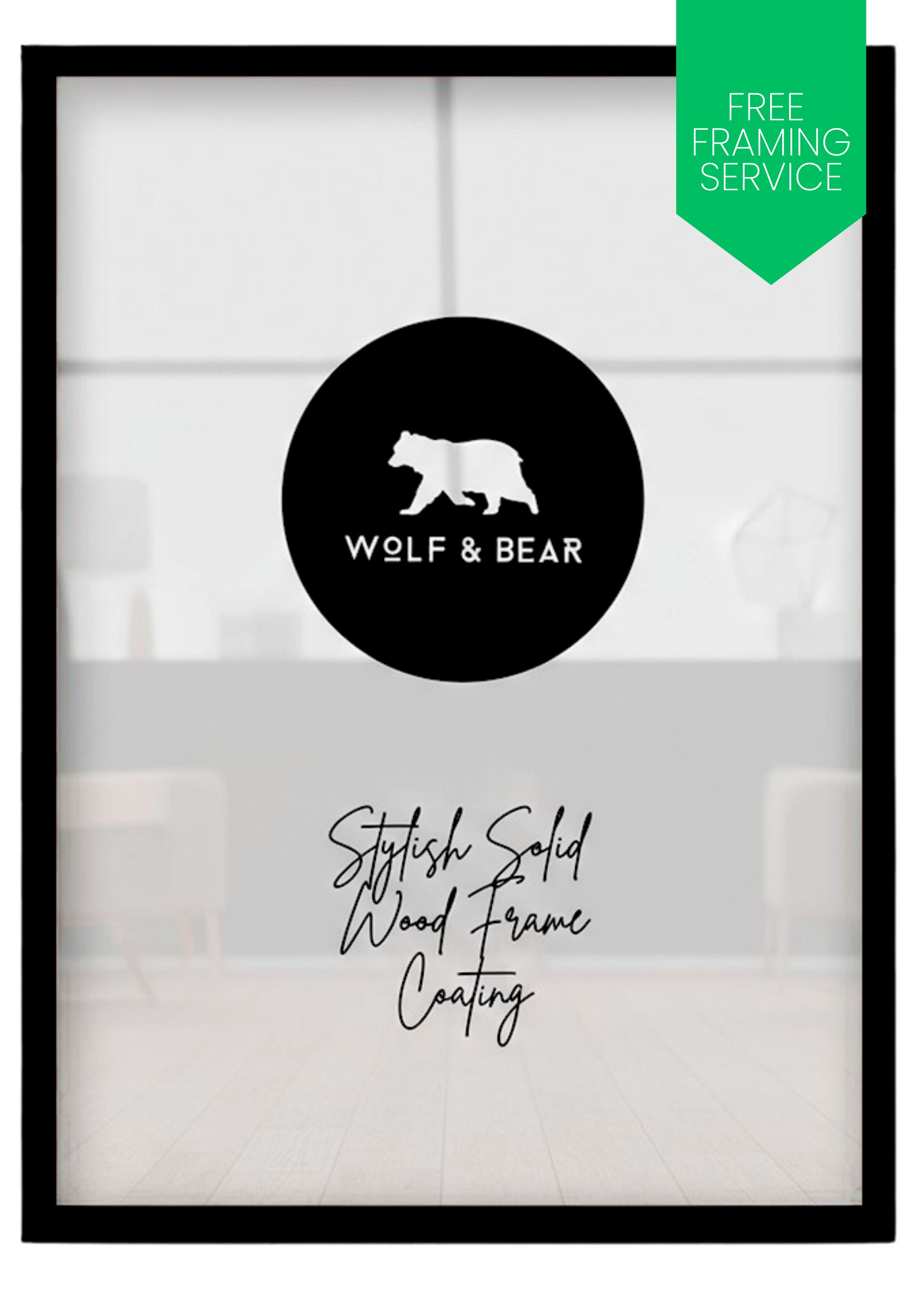 Solid Wood Smooth Black Frame