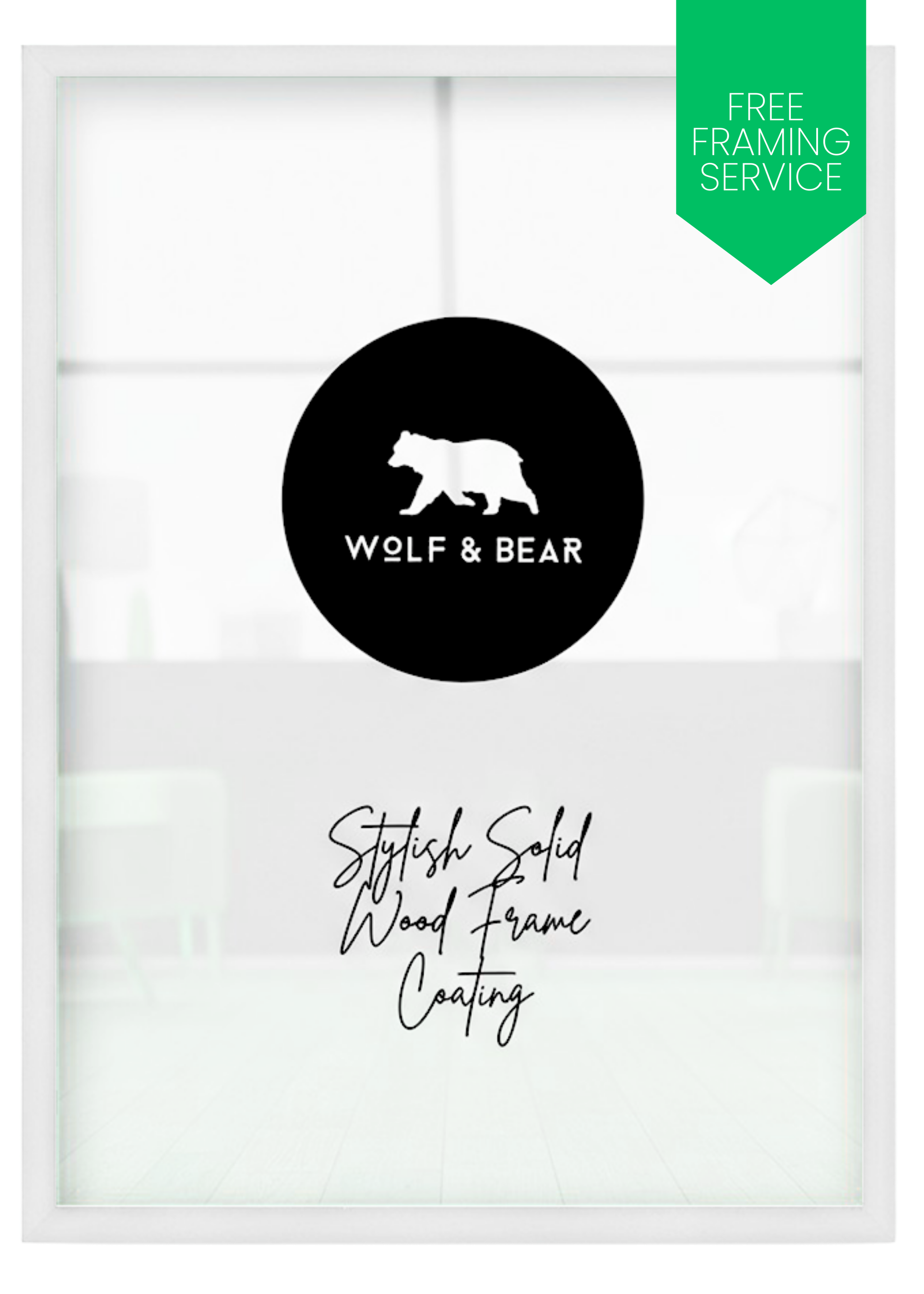 Solid Wood White Frame