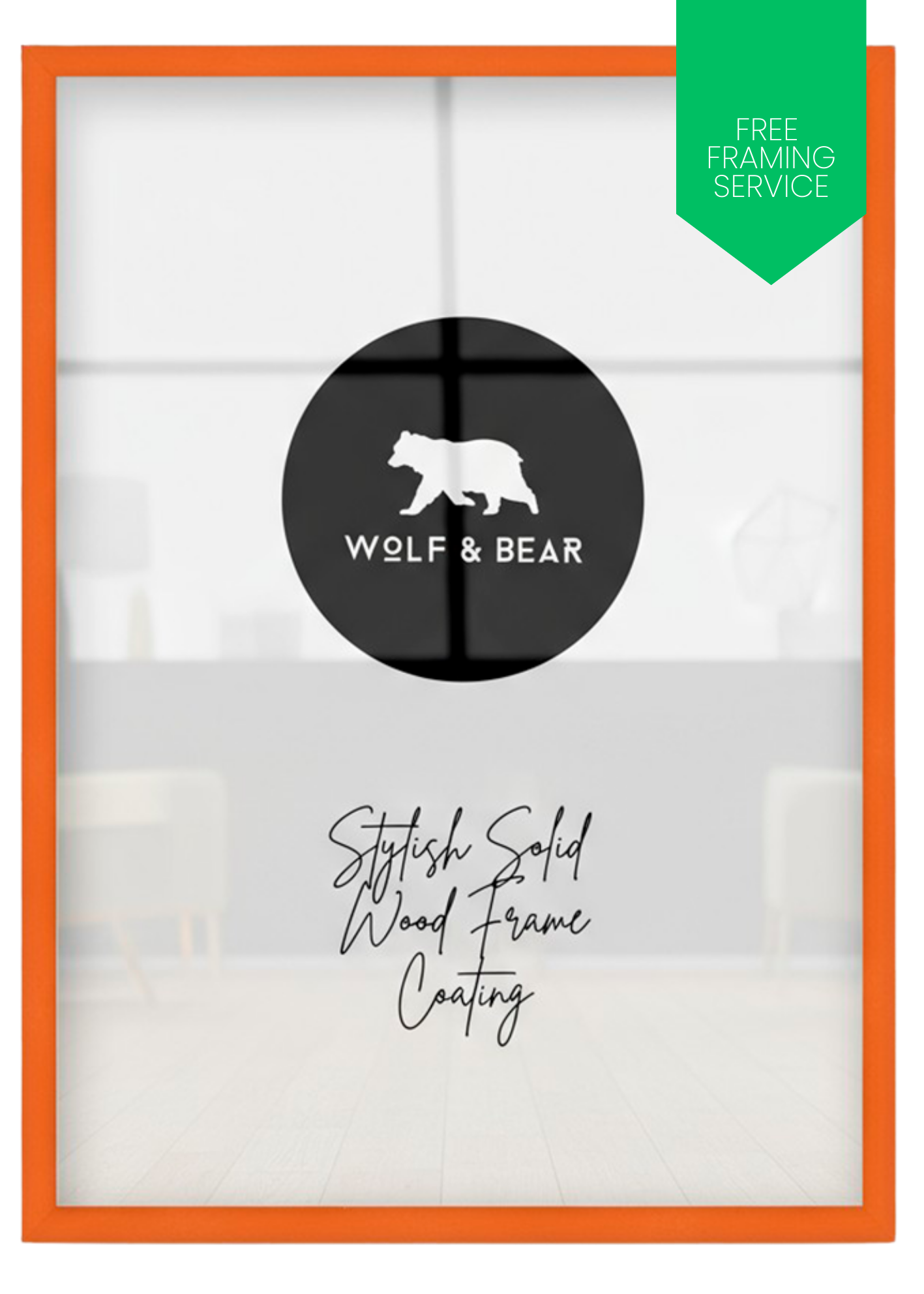 Solid Wood Orange Frame