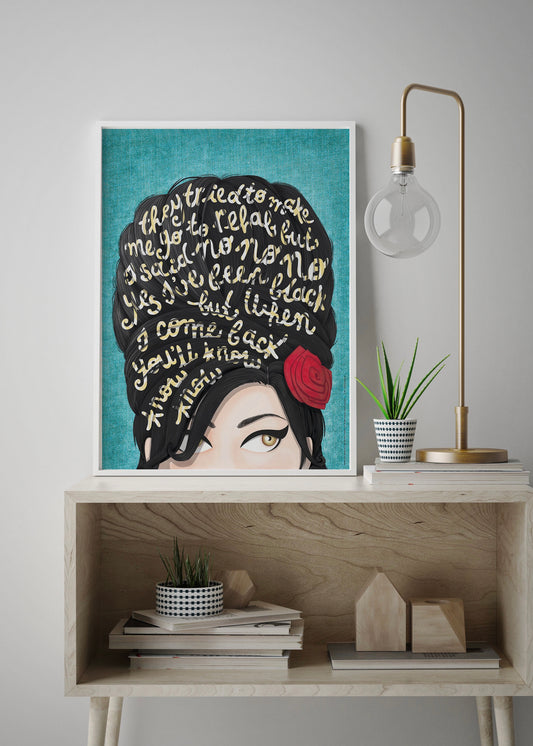 Rehab Amy Winehouse Quote Print By Nour Tohme