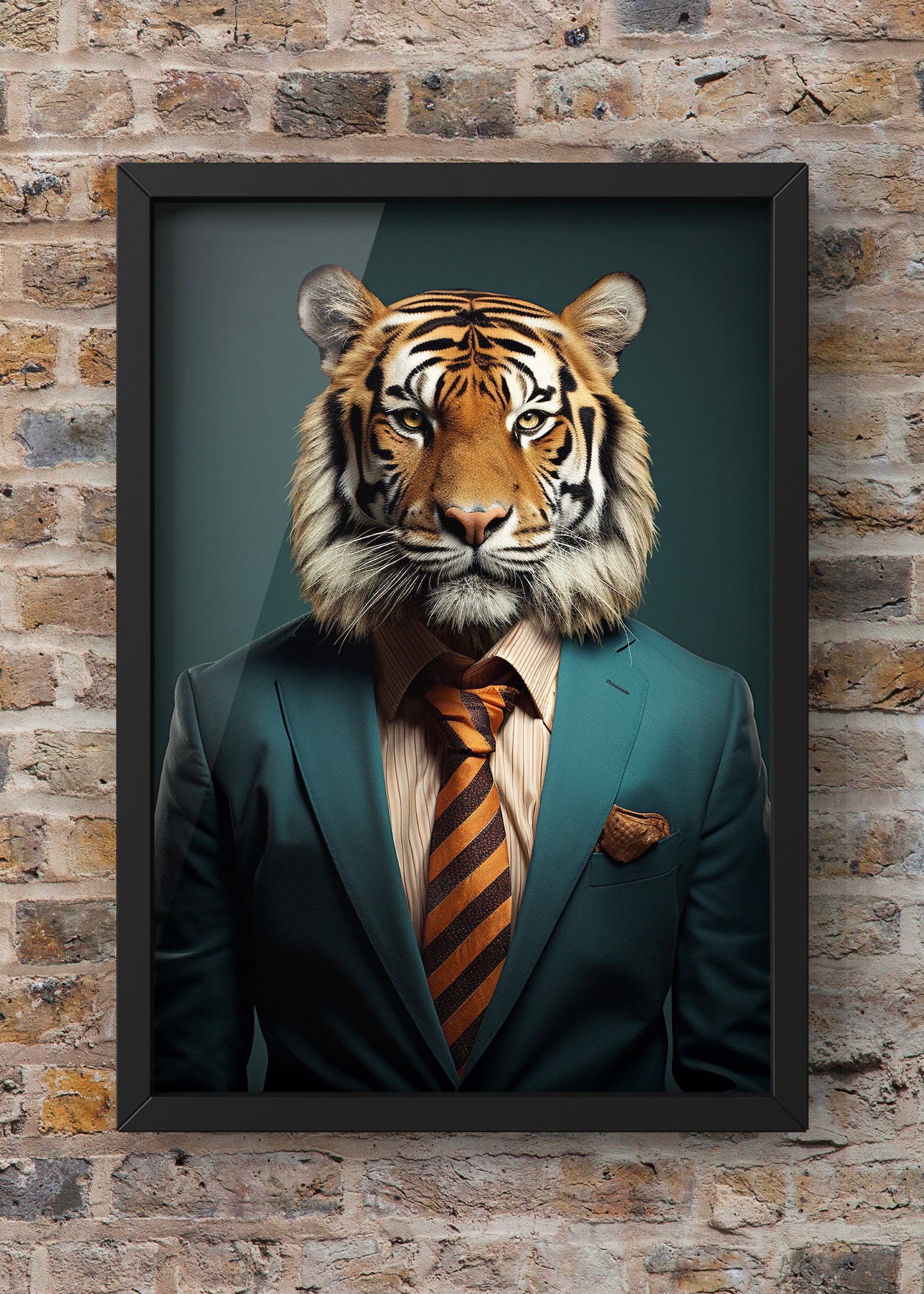 Dapper Tiger Portrait | Altered Animal Portrait Wall Art