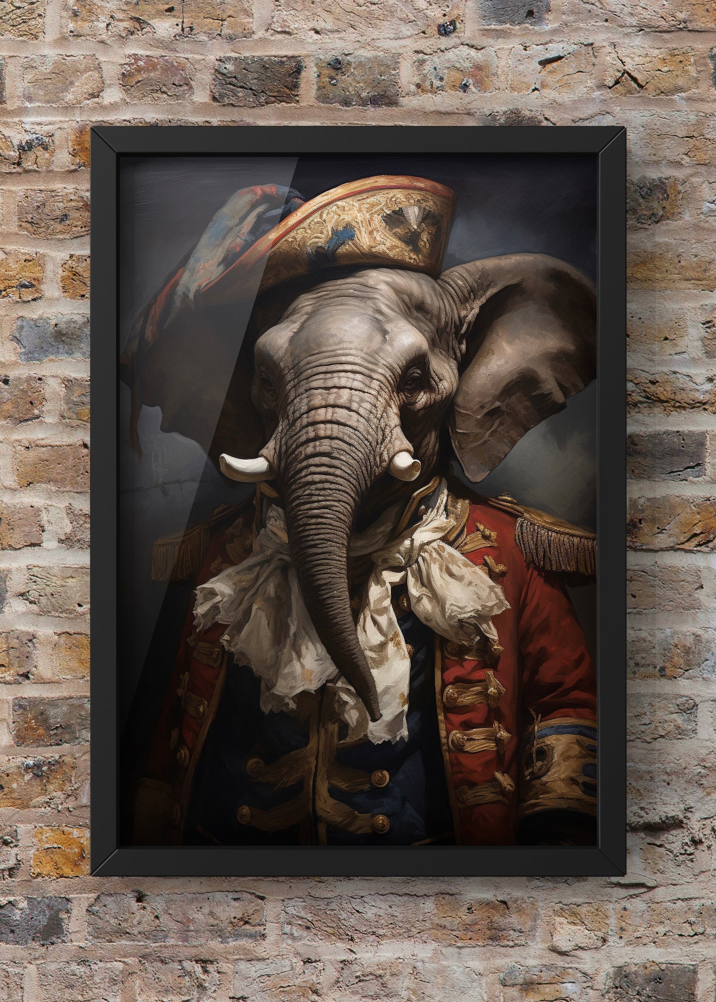 Mr Elephant Renaissance Animal Print  | Altered Vintage Portrait Wall Art