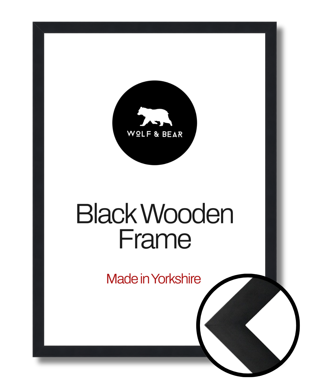 Solid Wood Smooth Black Frame
