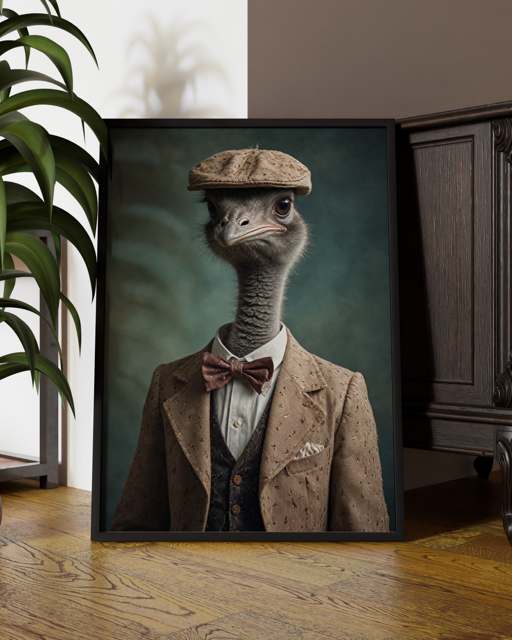 Mr Ostrich | Altered Ostrich Animal Portrait Wall Art