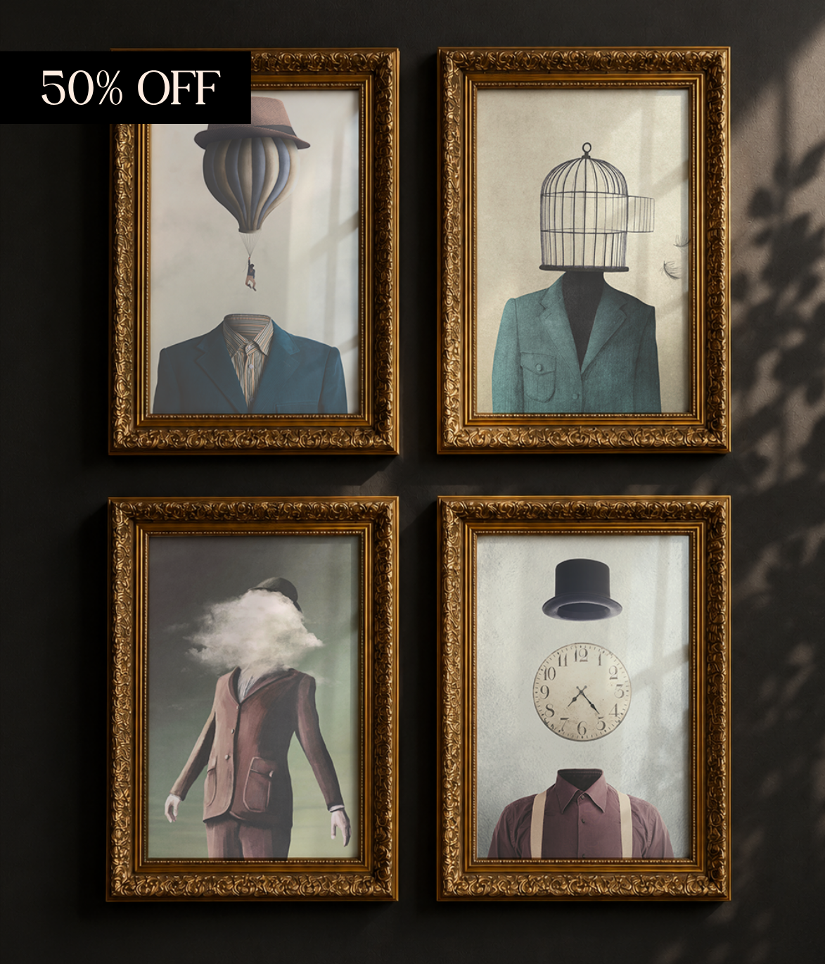 Lost in Art Bundle Set of 4 | A4 Frames in Ornate Gold  RRP £139.96