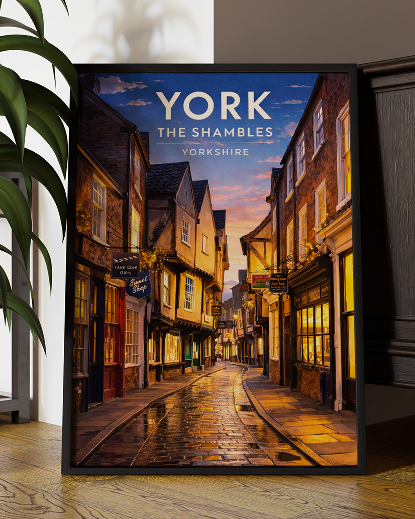 The Shambles York Travel Print | Yorkshire Travel Art Print