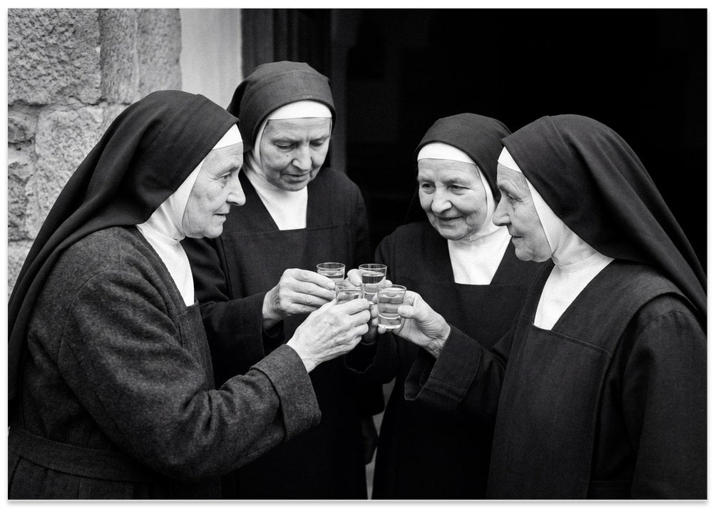 Joyful Nuns Toasting