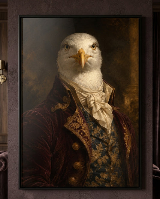 Regal Seagull Portrait Print - Victorian Animal Art in Vintage Style