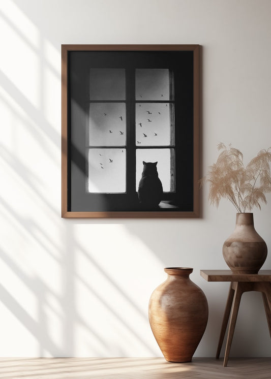 Black Cat Window View