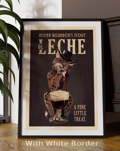 Bourbon De Leche Guinness Style Cat Art