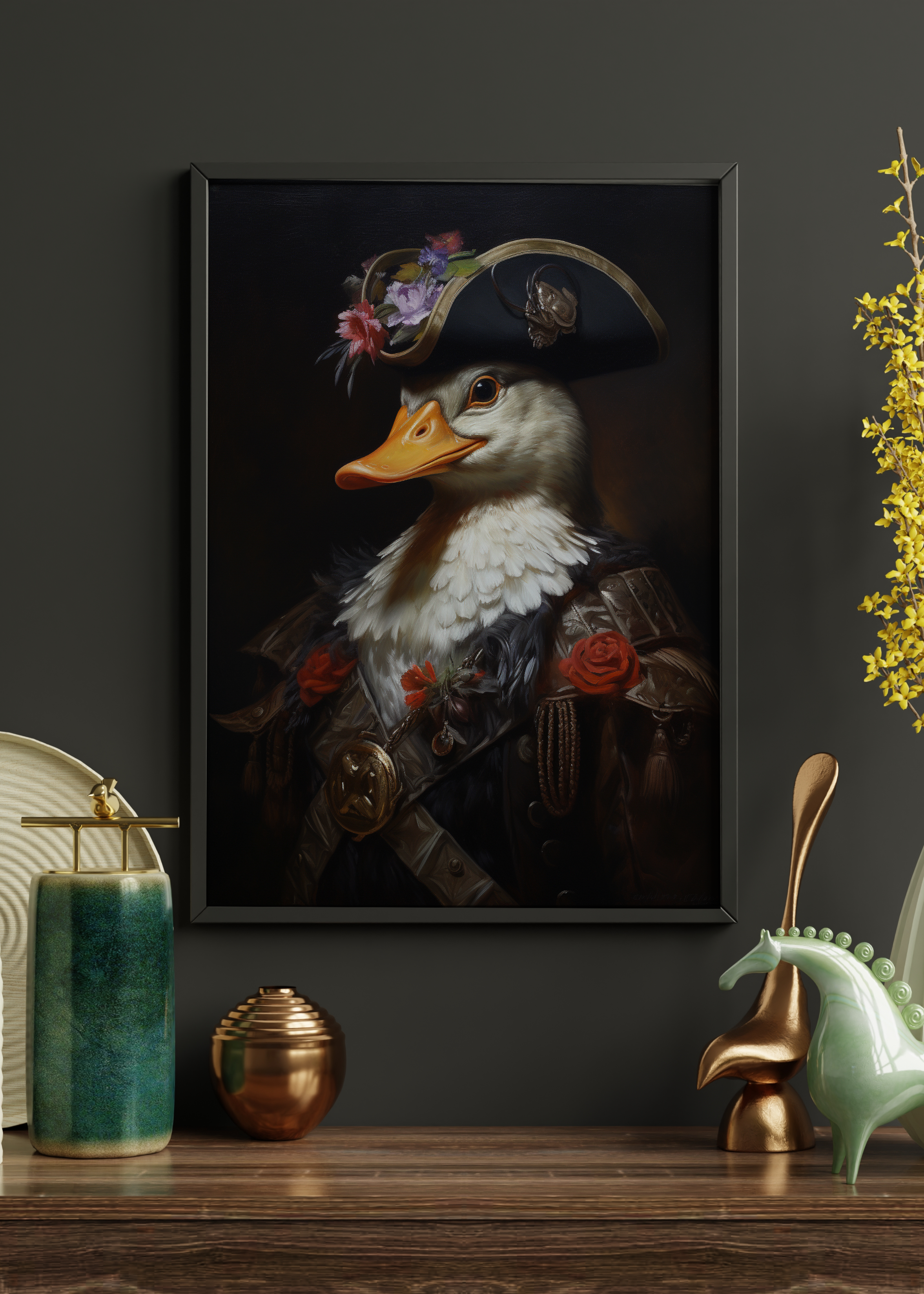 Pirate Duck Portrait | Renaissance Altered Animal Portrait Wall Art