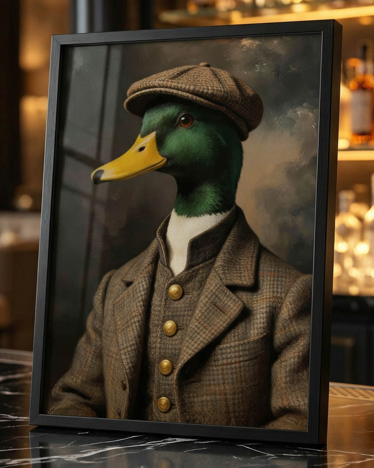 Dapper Yorkshire Duck Wall Art | Altered Smart Dressed Duck Portrait