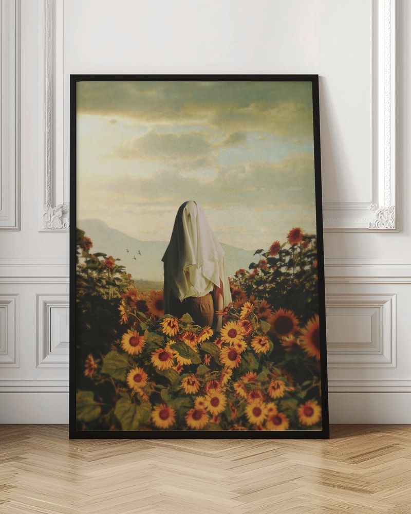 Mysterious Figure Sunflowers