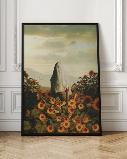 Mysterious Figure Sunflowers