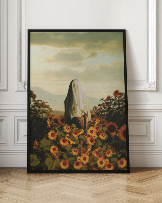 Mysterious Figure Sunflowers