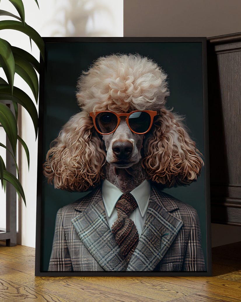Fashion Poodle | Altered Poodle Dog Portrait Wall Art