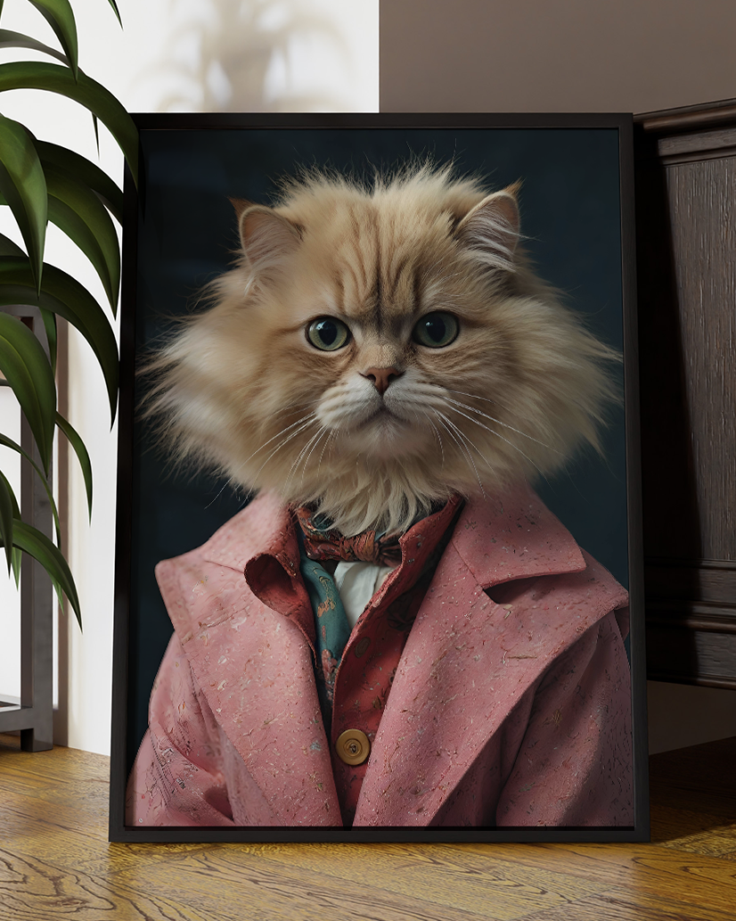 Fashion Feline | Altered Cat Portrait Wall Art