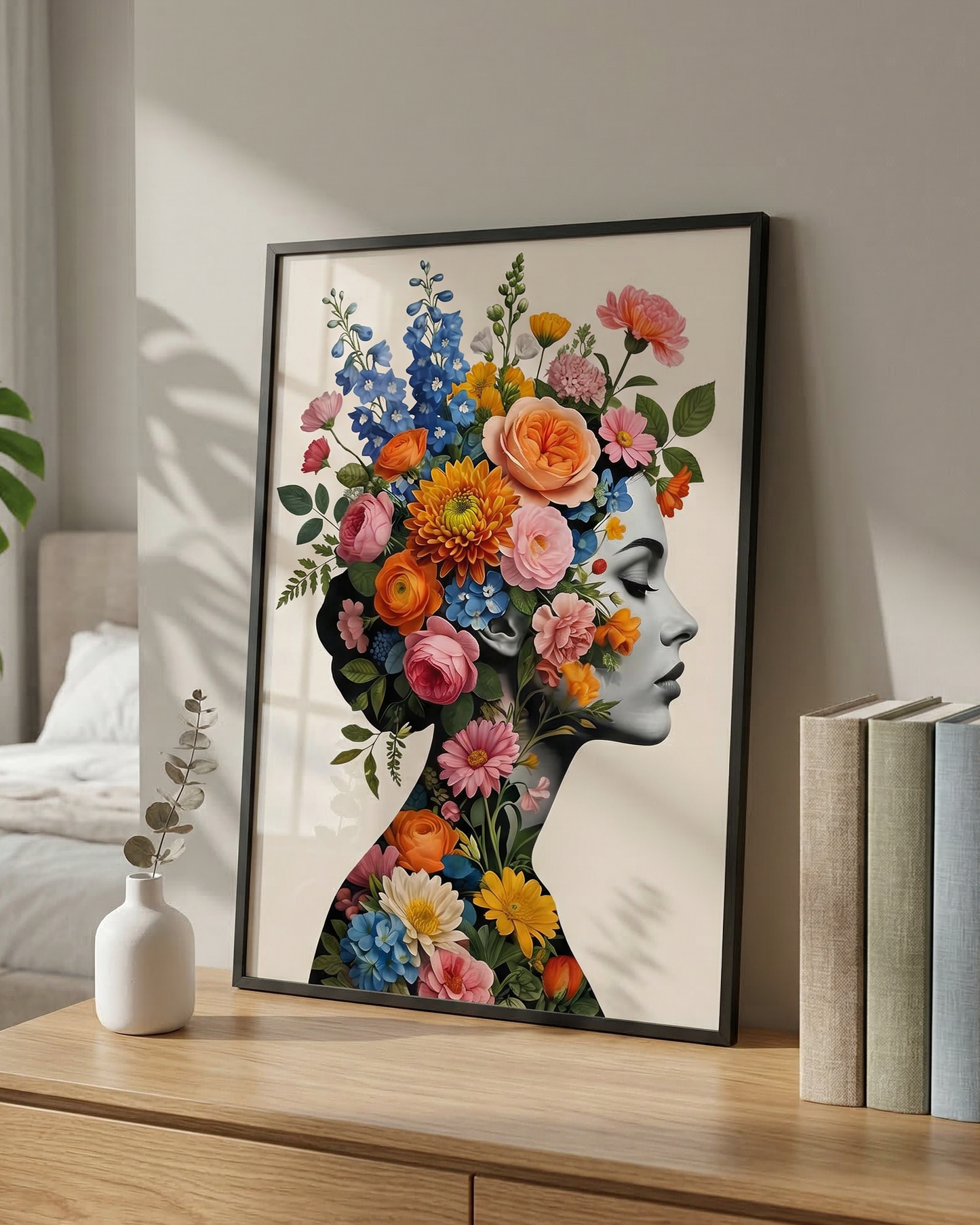 Bloom Within Floral Woman Wall Art | Living room Art Print