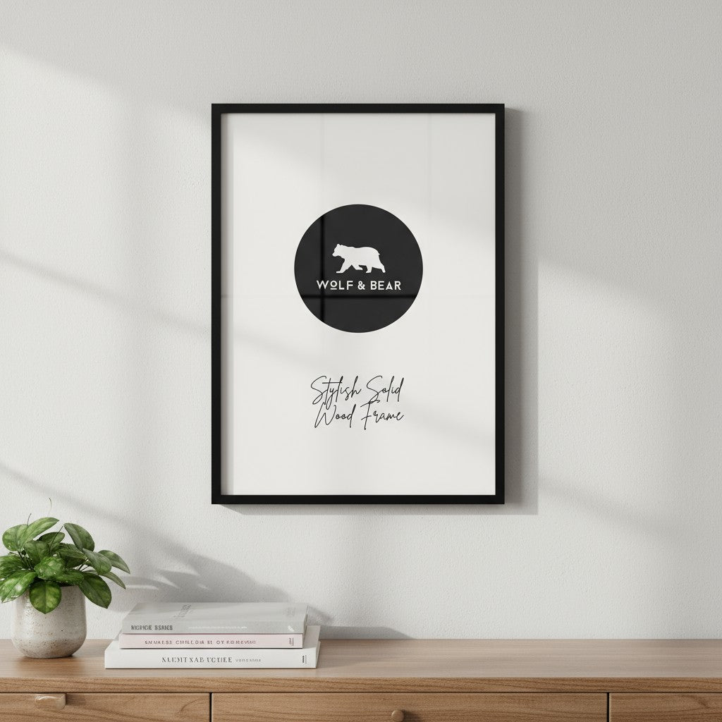 Solid Wood Smooth Black Frame