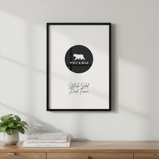 Solid Wood Smooth Black Frame