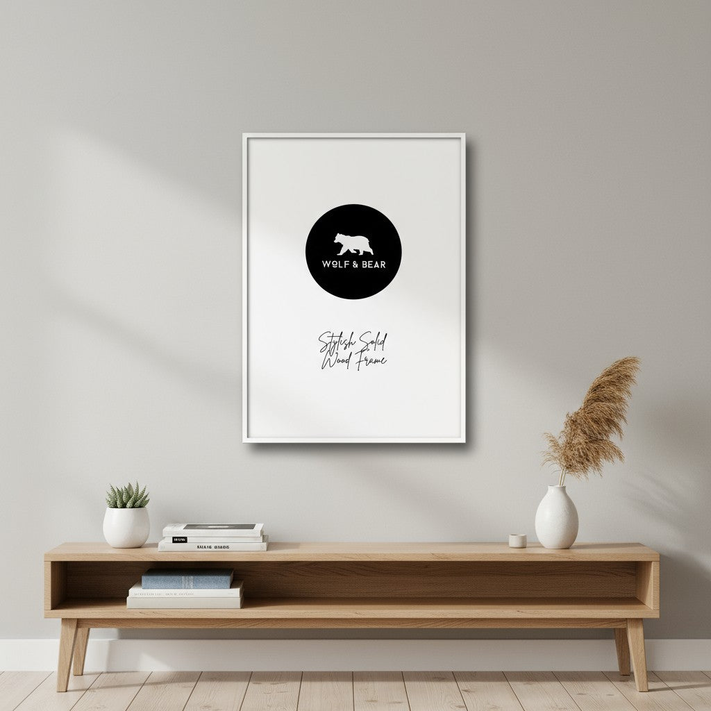Solid Wood White Frame