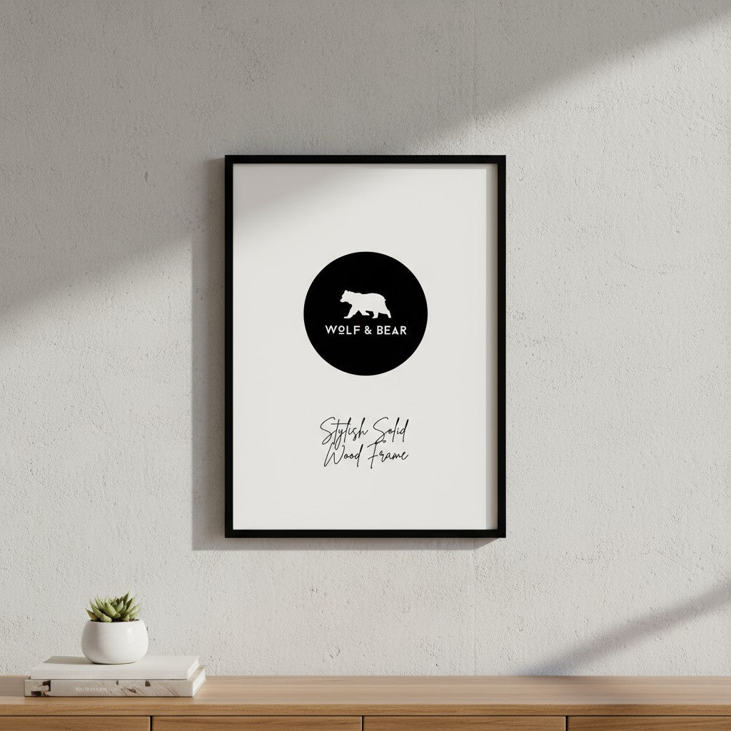 Solid Wood Smooth Black Frame