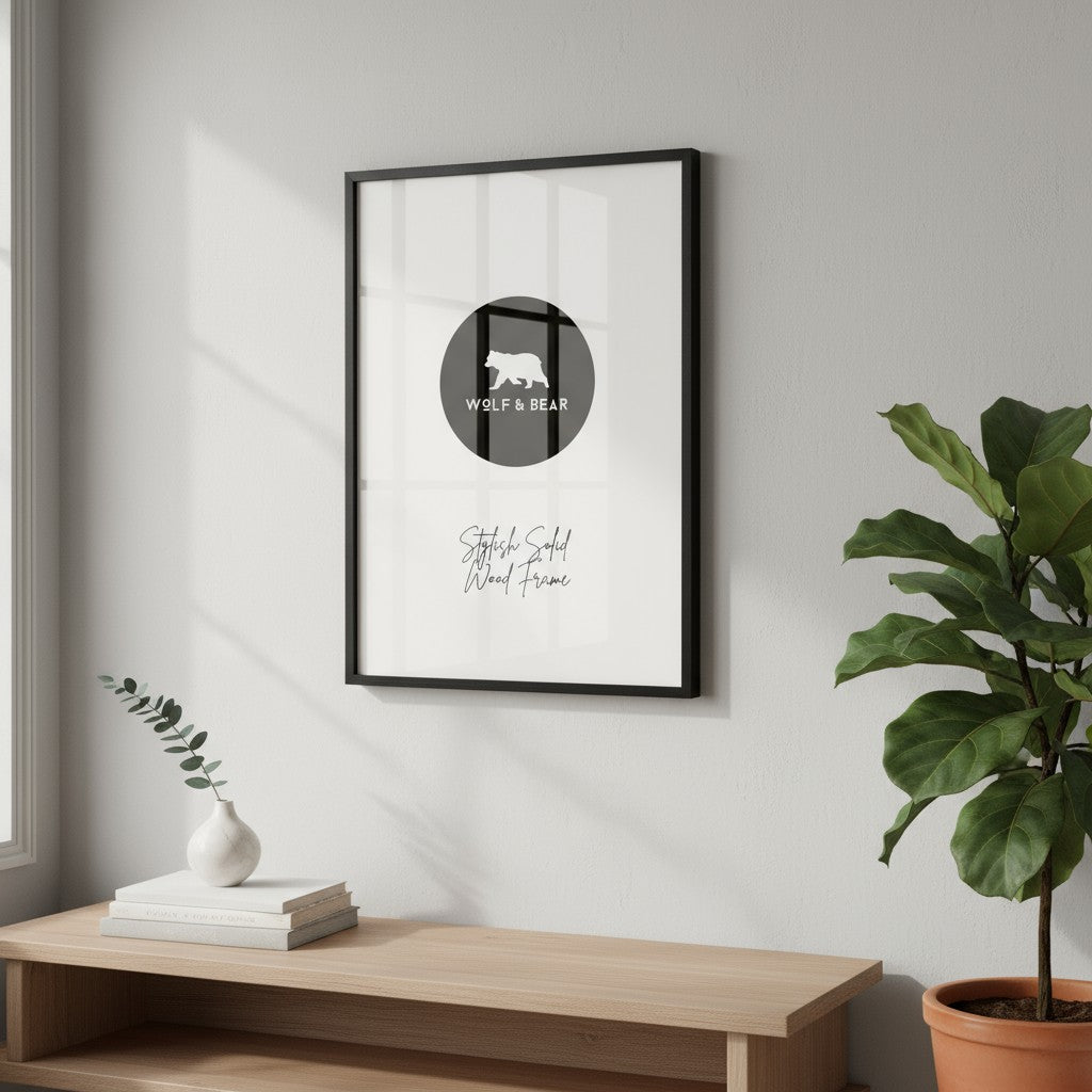 Solid Wood Smooth Black Frame