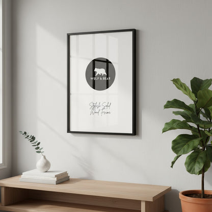 Solid Wood Smooth Black Frame