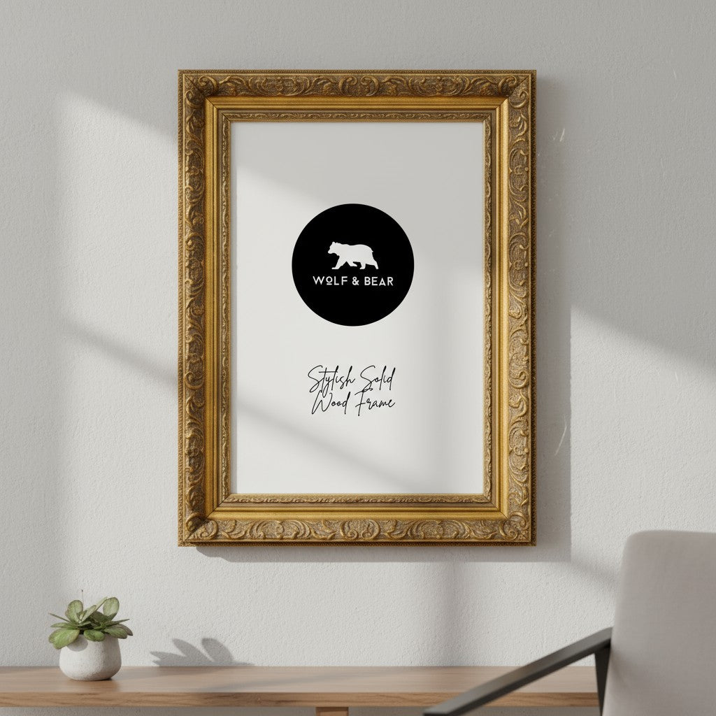 Solid Ornate Solid Wood Gold Frame LUX Collection