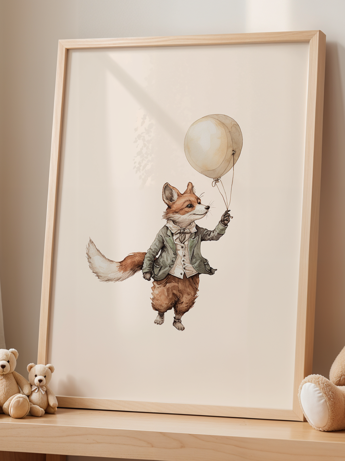 Vintage Fox Print | Kids Wall Art | By Pink Giraffe Print Co