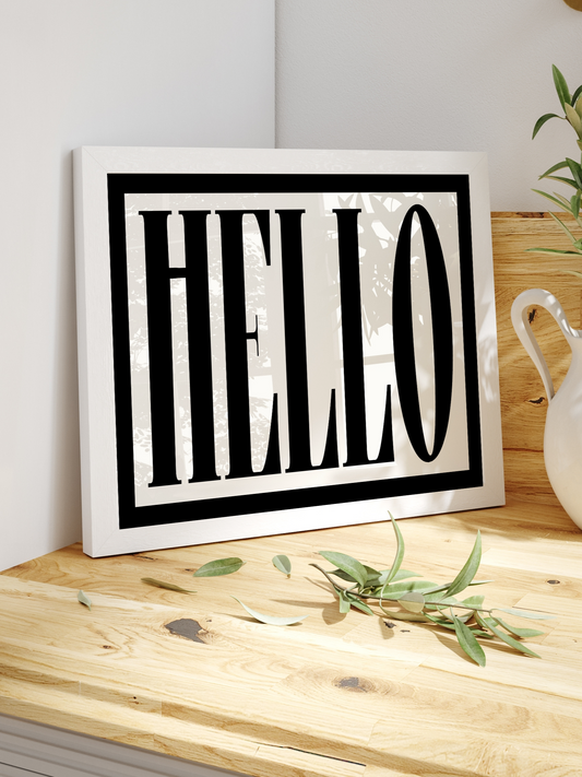 Hello | Bold Quote Wall Art | By Pink Giraffe Print Co