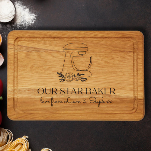 Personalised Star Baker Wooden Chopping Board | Gift for Mum | Couple Gifts | Housewarming | Engagement | Birthday Gift
