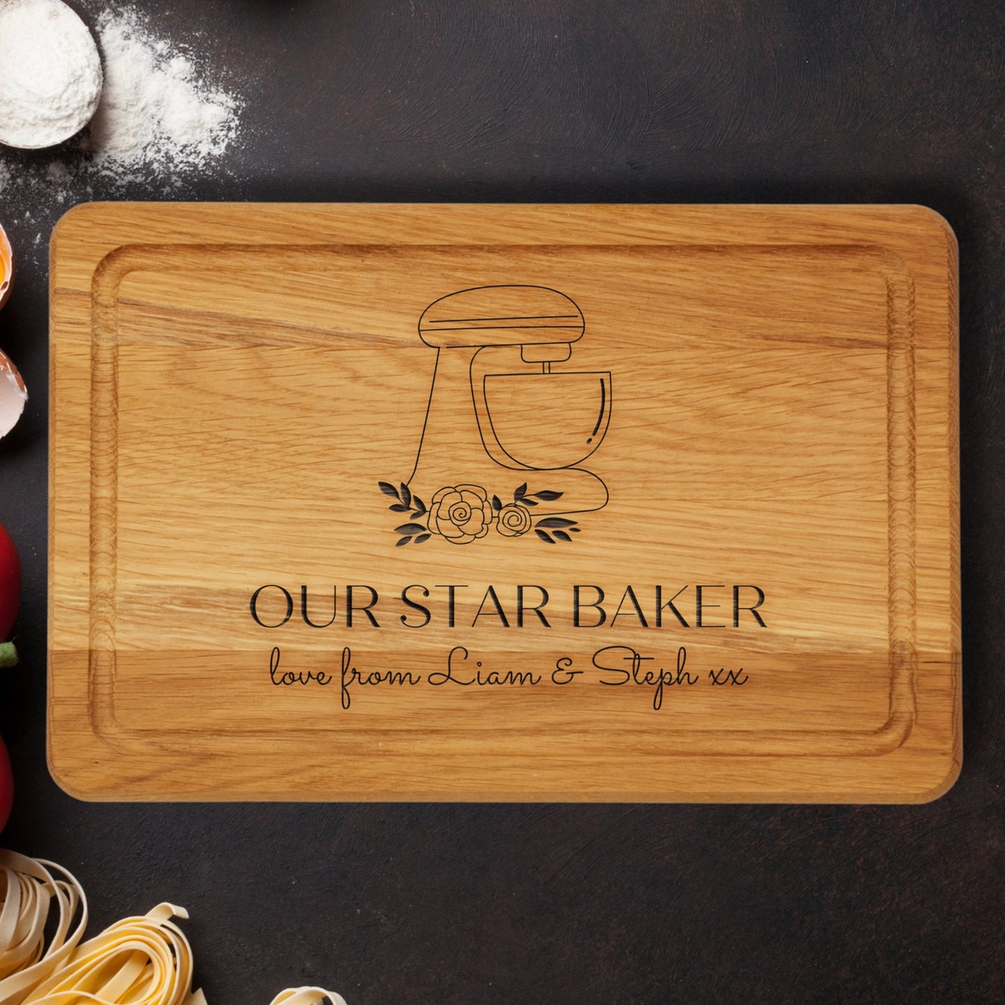 Personalised Star Baker Wooden Chopping Board | Gift for Mum | Couple Gifts | Housewarming | Engagement | Birthday Gift