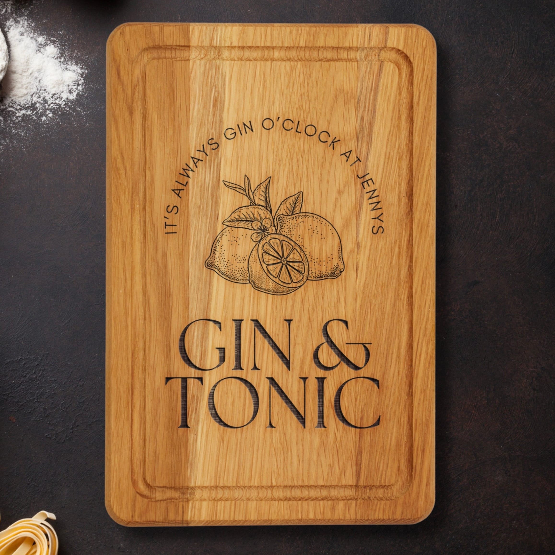 Fun Personalised Gin Chopping Board | Gift for Mum | Couple Gifts | Housewarming | Engagement | Birthday Gift | Home Bar Gift