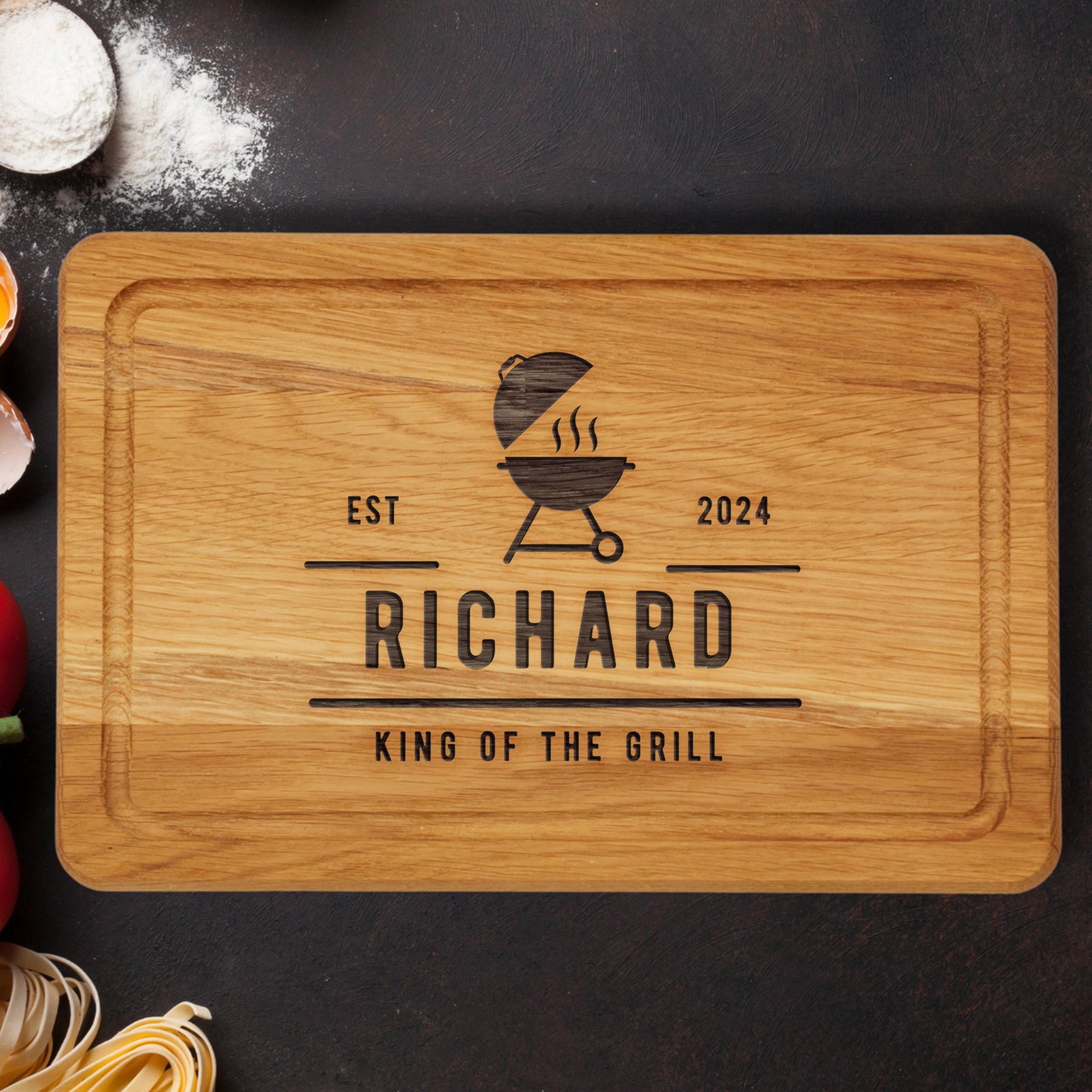 Personalized BBQ King Wooden Chopping Board Gift for Him Couple Housewarming Engagement Birthday
