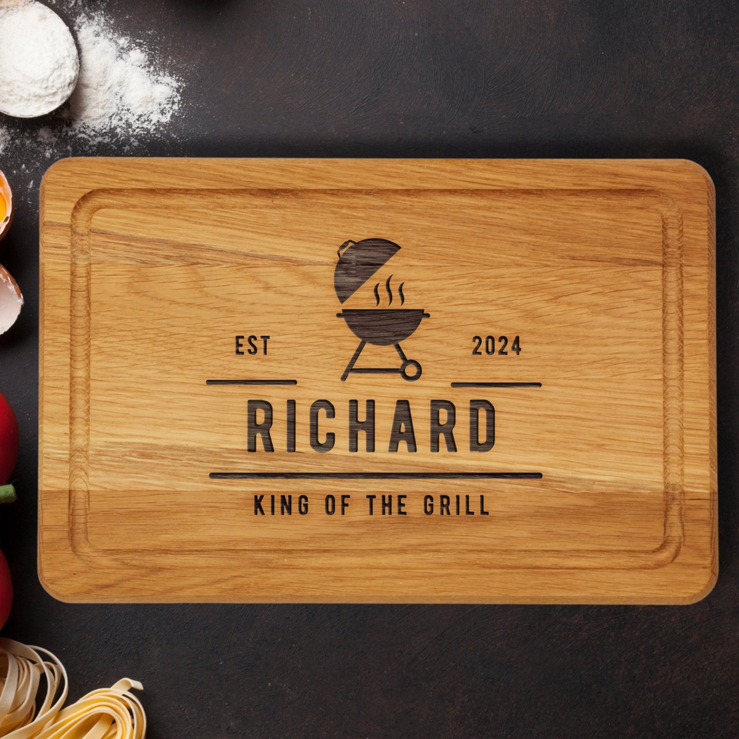Personalized BBQ King Wooden Chopping Board Gift for Him Couple Housewarming Engagement Birthday